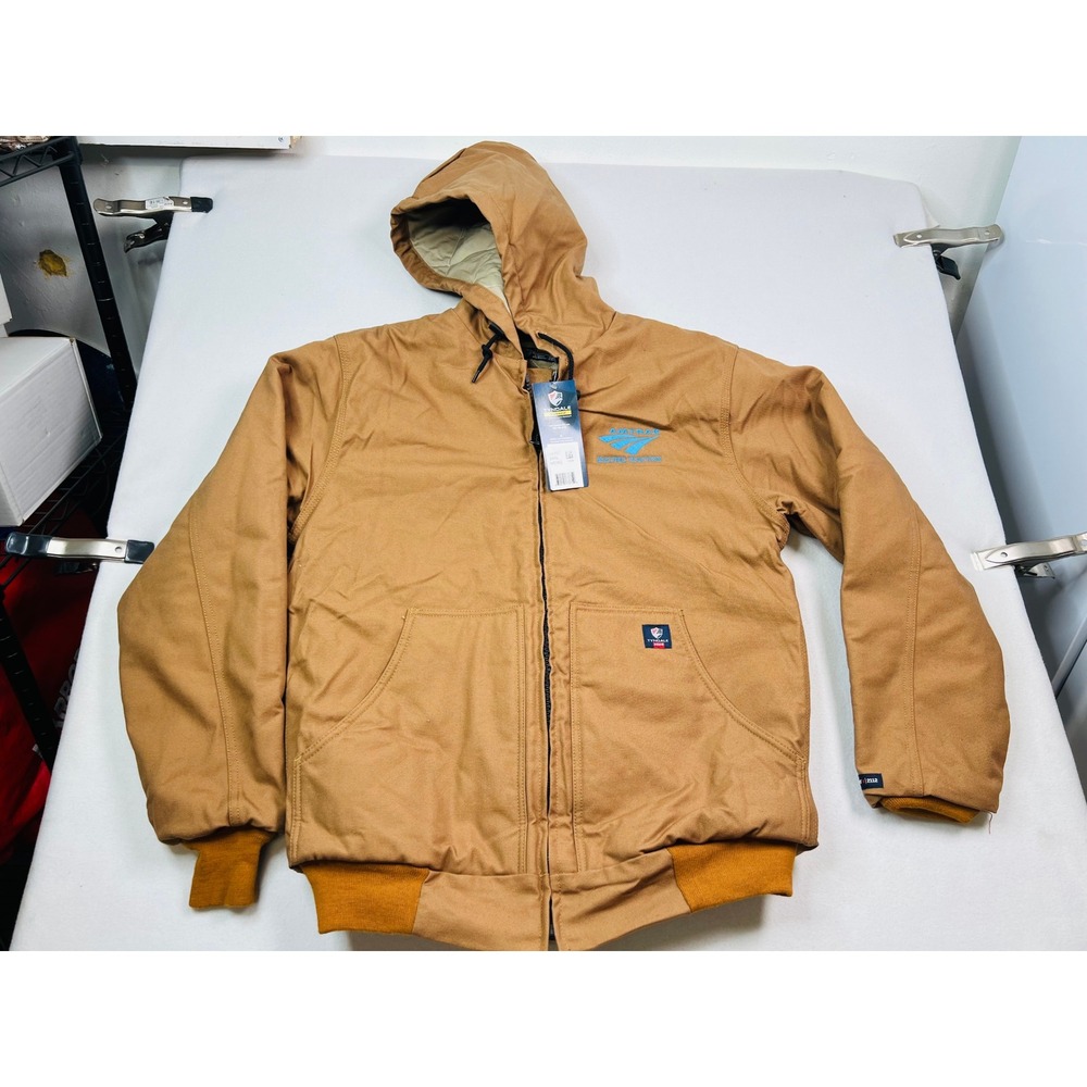 Tyndale Mens FR Flame Resistant Hooded Jacket Brown K675T Size Medium NEW
